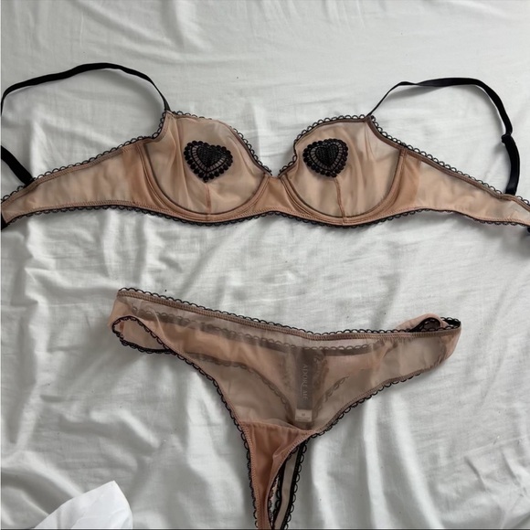 Alyshia Unlined Heart Bra & Thong Set ♡ Adore Me ♡ 32D - Picture 8 of 14